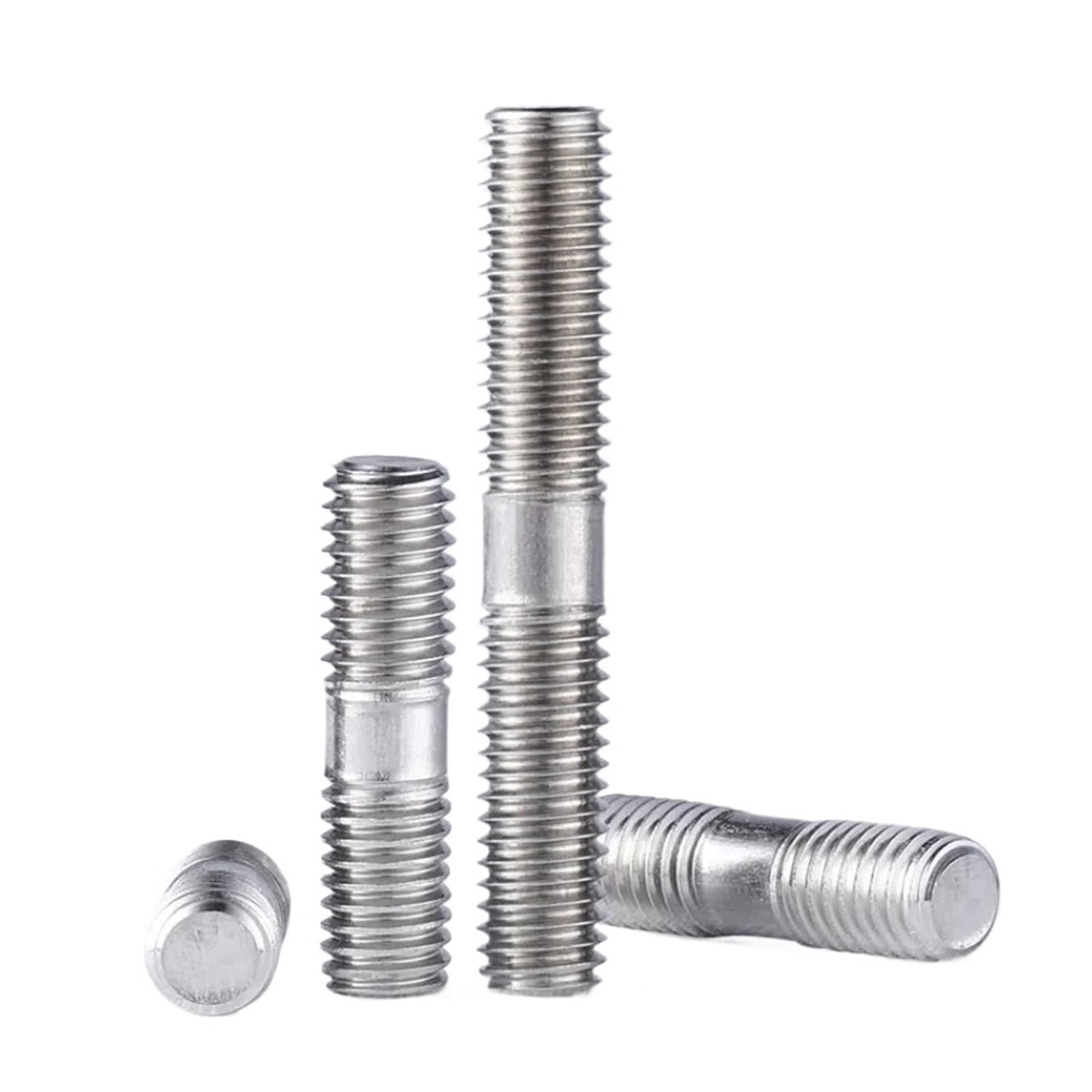 Double End Thread Rod,M3 M4 M5 M6 M8 M10 M12 M16 304 Stainless Steel Double End Thread Rod Double End Bolts Stud Bolt Tooth Stick Dual Head Thread Bar(110mm,M3 10PCS)