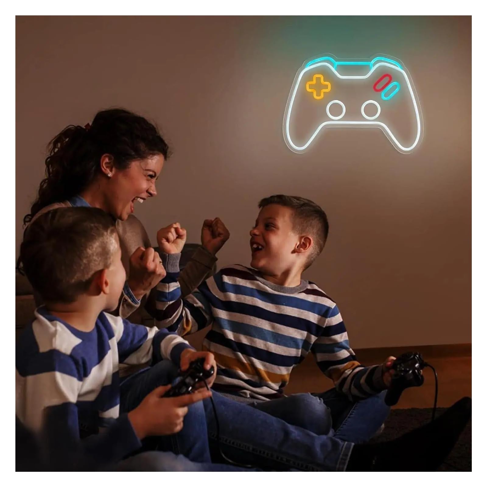 Luci al Neon Da Parete Insegna Al Neon A Forma Di Gamepad, Dimmerabile, Per Sala Giochi, Camera Da Letto, Feste Per Ragazzi, Decorazione 40,8x29cm/16,06x11,54inch