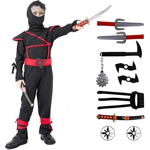 Xplanet Ninja Halloween Costume for Boys with Included Accessories for Child Dress up Best Gifts