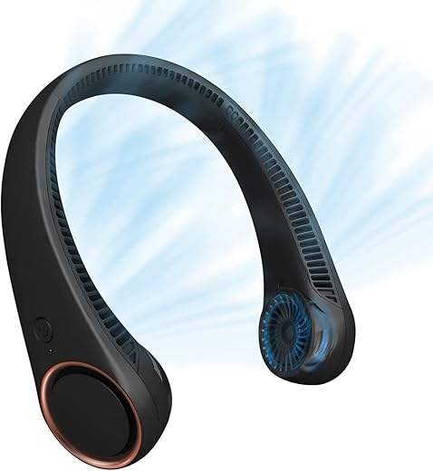 CIVPOWER Neck Fan: Portable, Rechargeable Bladeless Fan - Hands-Free 3 Speed, 4000...