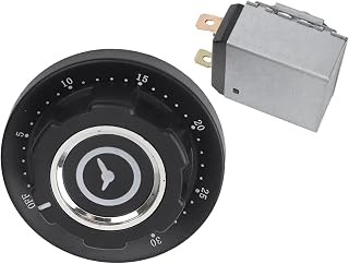 Mechanical Timer Switch, 30-120 Min Adjustable Knob, Bell for Microwave Oven and Kitchen Appliances(30 minute)