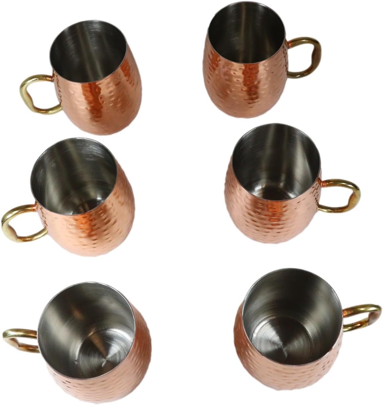 Ebros Gift Industrial Moscow Mule Luxury Stainless Steel Rose Gold Plated Hammered Beverage Barrel Cup Mug With Gold Handle And Silver Interior 16 Fluid Ounces (6)