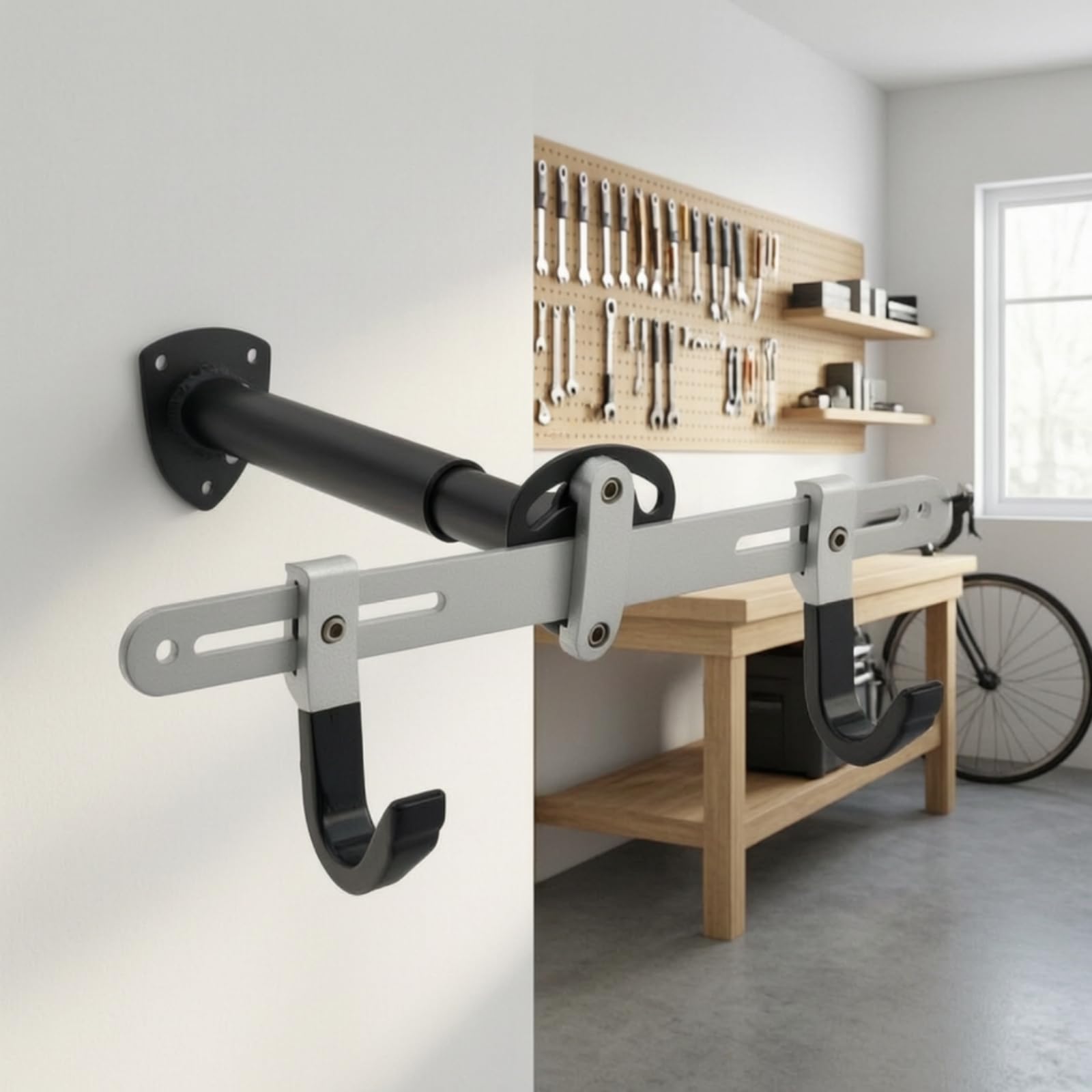 Portabici da Parete Salvaspazio Supporto in Metallo Rastrelliera per Ciclisti, Appartamento, Officina