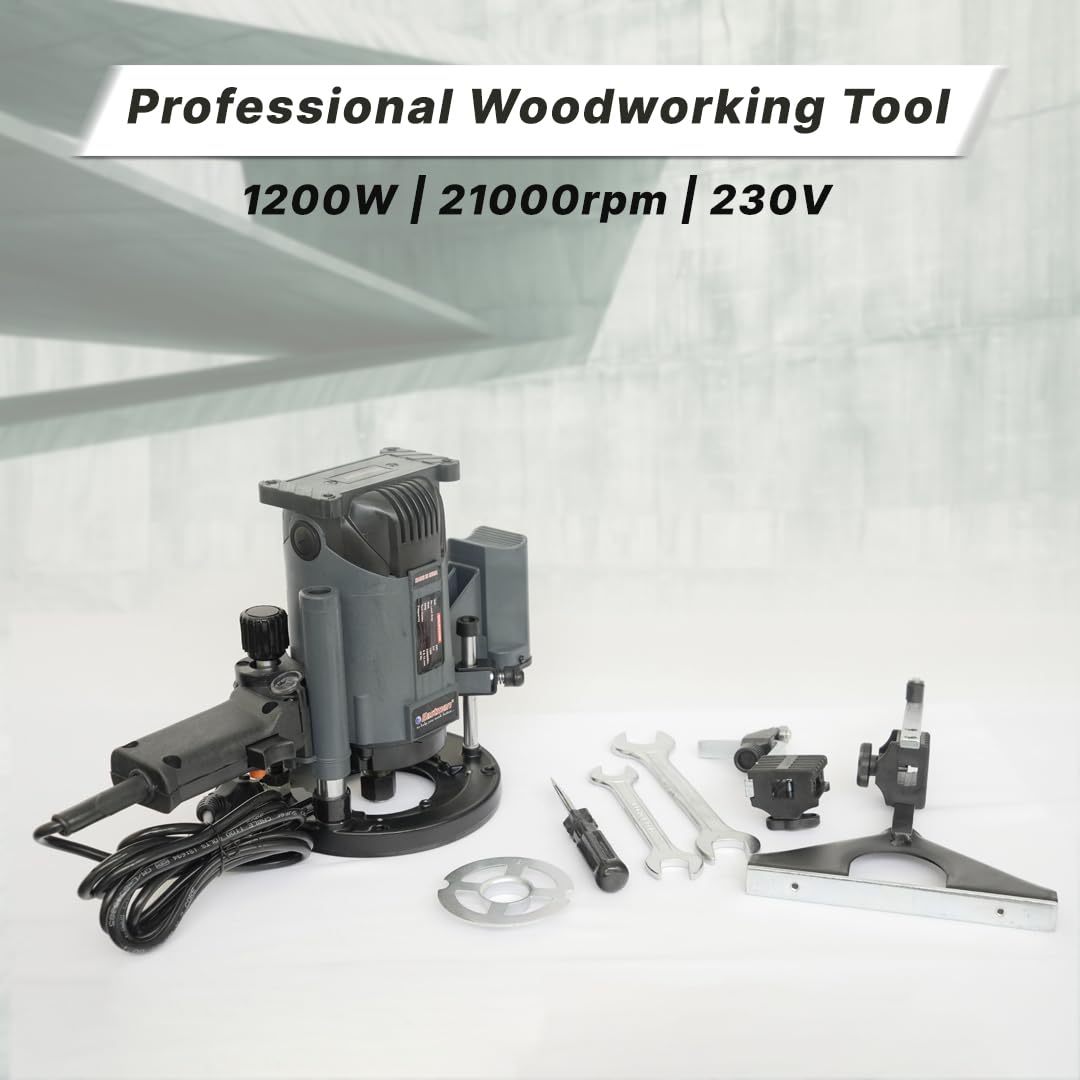 Eastman Electric Router EER-812N (1200W, 230V) High Speed 21000 RPM Woodworking Machine with Dual Bit Capacity (8mm & 12mm) for Precision Grooving & Edging 4