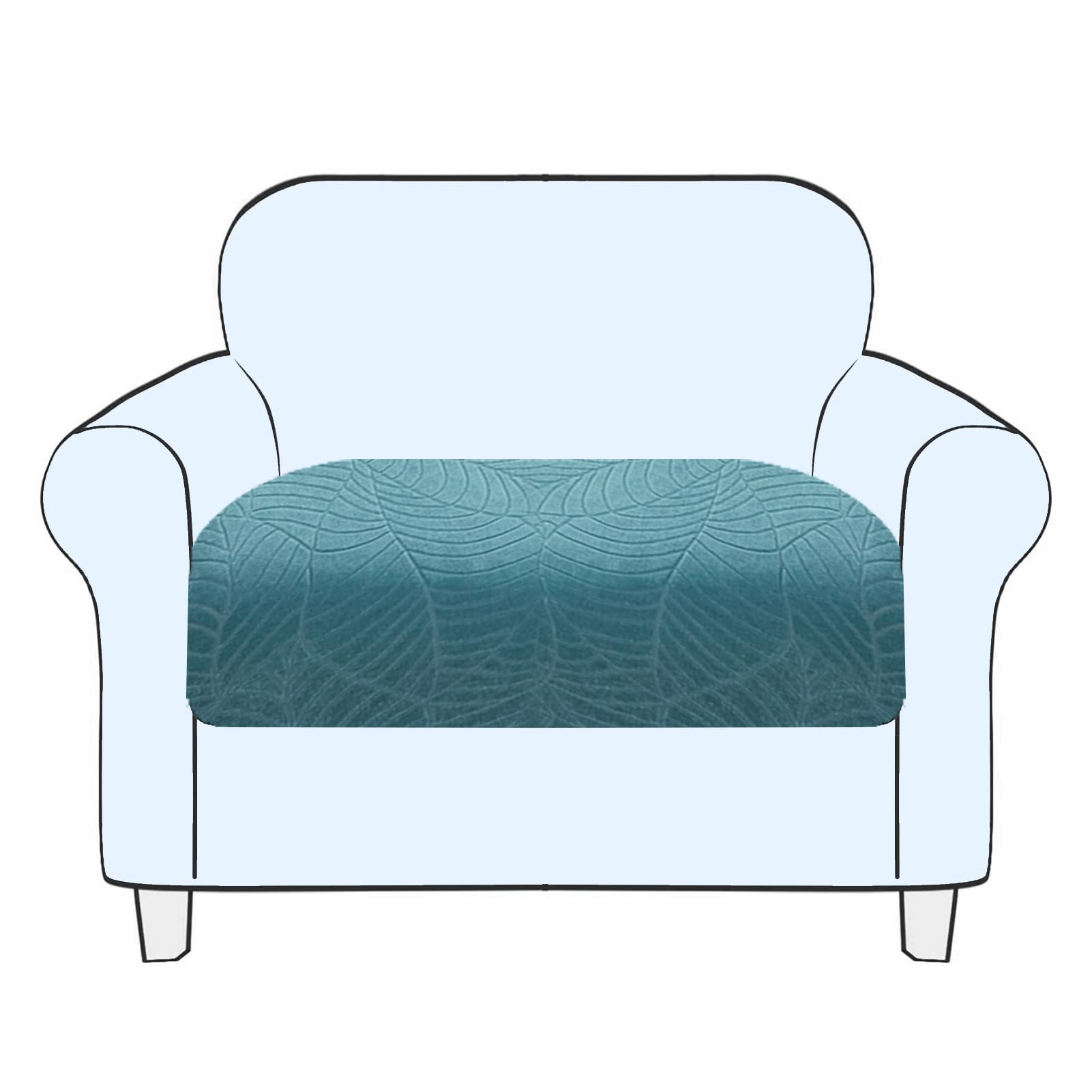 SHUOJIA Sofa Seat Cushion Cover Stretch Cushion Covers Non-slip Slipcover Cover for Sofa Seat Cushions Seat Couch Cover for Pets & Kids (Blue,1-Seater)