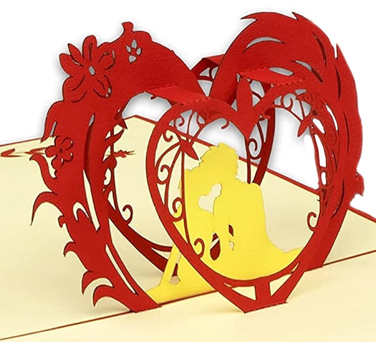 3D Pop-Up Karte 'Herzblüten' – Für Hochzeit, Geburtstag, Valentinstag, Handgefertigt, Fair Gehandelt