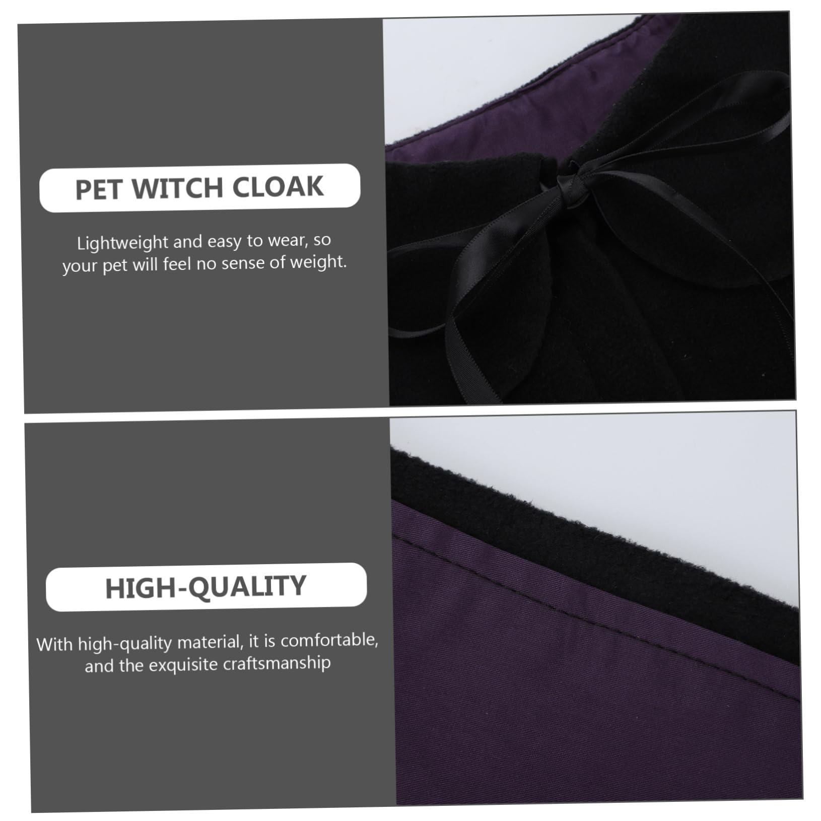 BESPORTBLE 2pezzi Cloak Per Animali Domestici Stile Halloween Costume Nero Per Cani e Gatti Accessorio Creativo Per Feste e Cosplay Design Unico e Confortevole