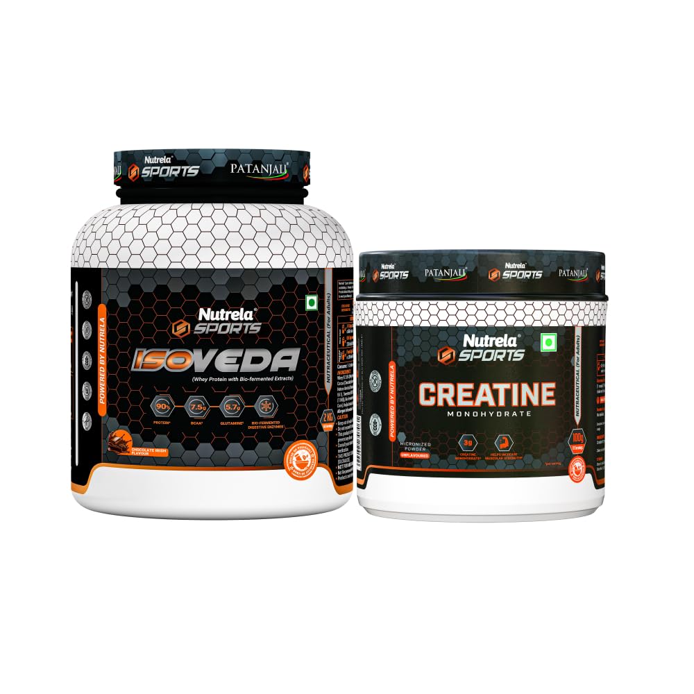 Nutrela Sports IsoVeda Whey Protein Combo - 1kg (Chocolate) & 100g Creatine Monohydrate — Amazon image 13
