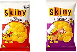 Kit 10 Salgadinho Skiny Natural e Presunto de Milho 35g