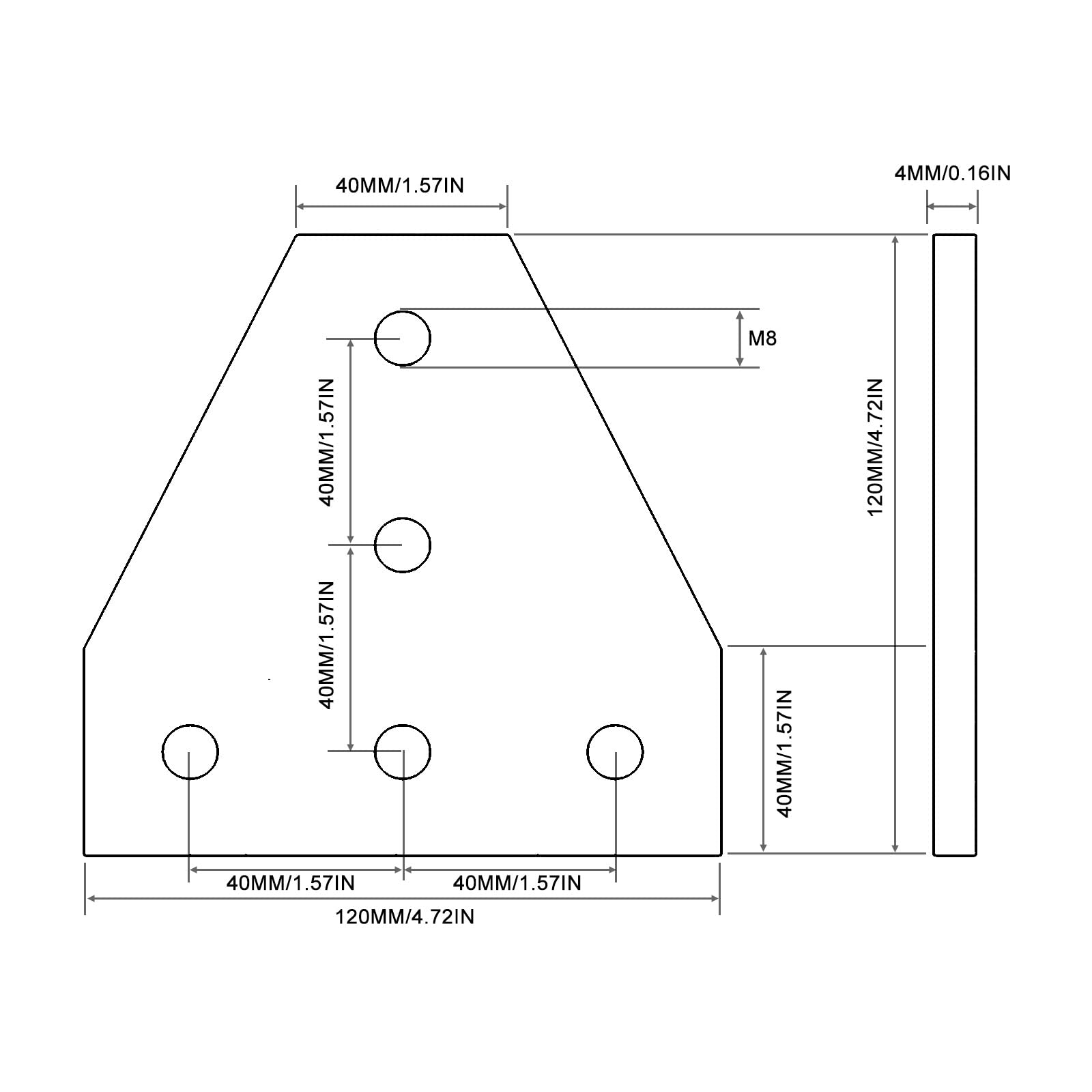 8 unidades Conector de perfil de aluminio, 40 x 40 mm, con 40 tuercas M8, 40 tornillos M8, para impresora 3D y máquina de grabado láser