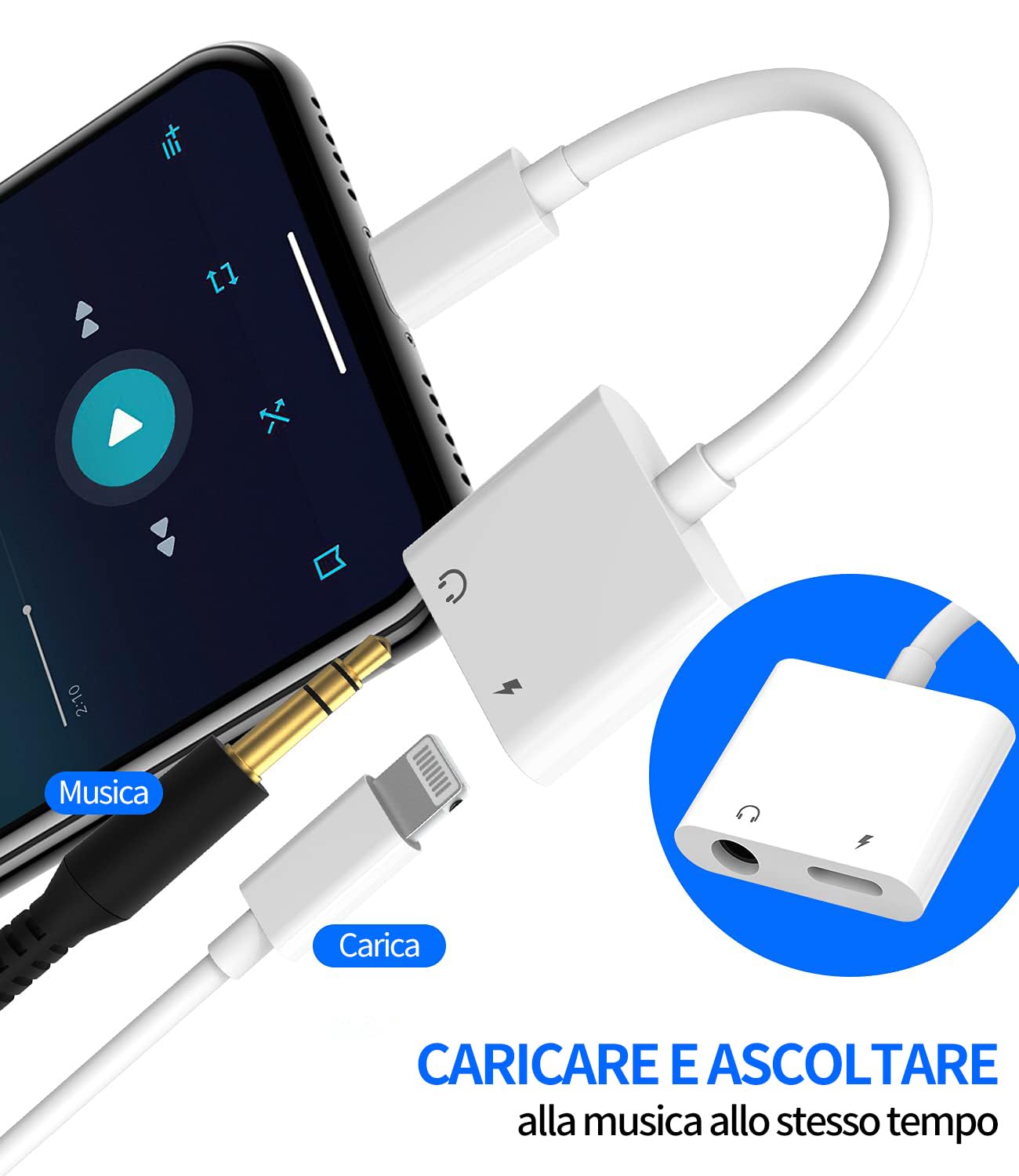 Adattatore Lightning Jack Cuffie Accessori Cavo Aux Auricolari - Foto 5
