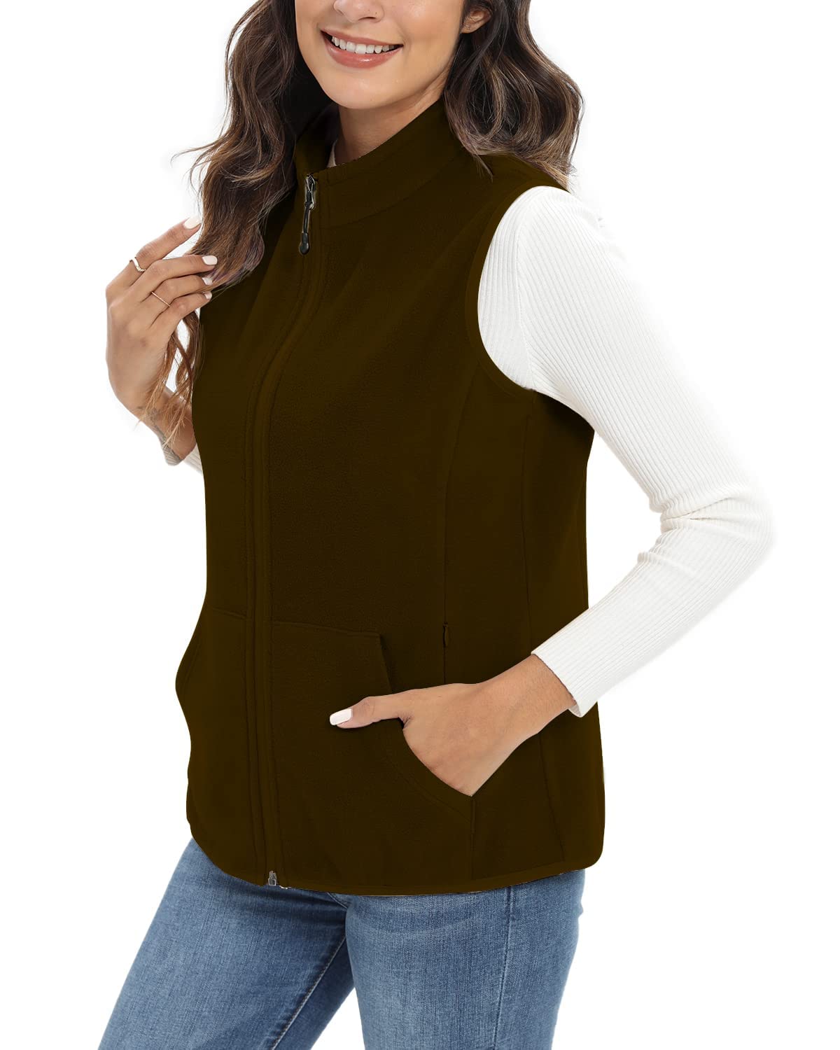 Xeoxarel Women's Fleece Vest with 6 Pockets (XS-2XL)
