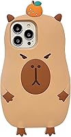Vista 1 de Funda para iPhone 13, funda Kawaii para teléfono con dibujos animados 3D, diseño de capibara, de goma de silicona suave, a prueba de golpes, funda
