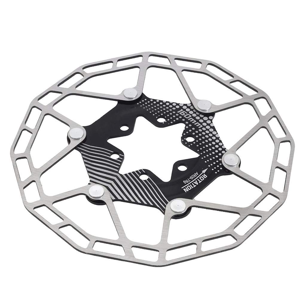 Rotor de Bicicleta 160 mm Freno de Disco MTB Aleación súper Ligera Acero Inoxidable 6 Agujeros Distancia Central 44 mm 80 g