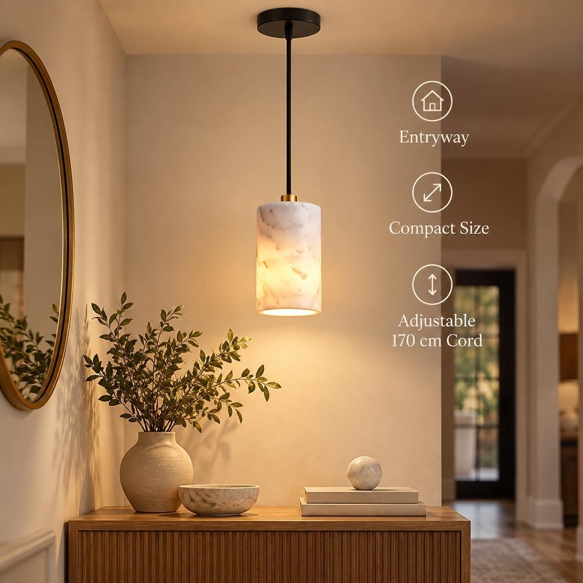 Lampa wisząca z kamienia naturalnego, lampa wisząca z alabastru