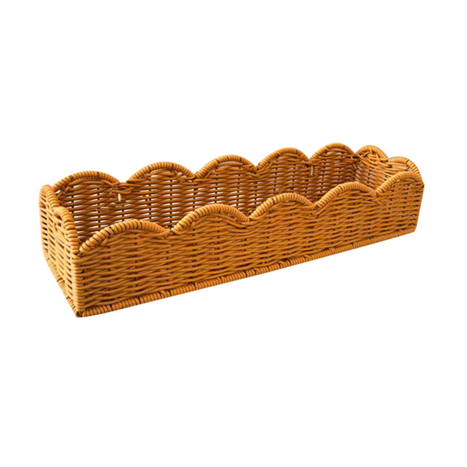 LUCKGONI Rectangular Storage Basket Imitation Rattan Weave Design Desktop For Portable Home Organization