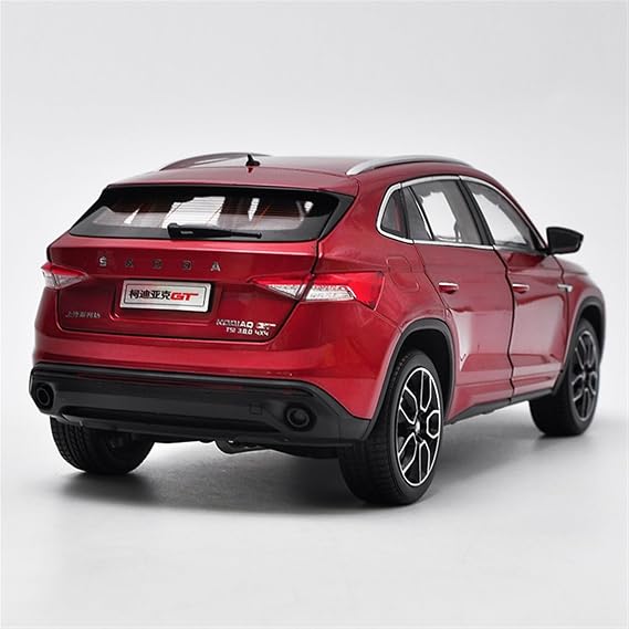 Scale Finished Model Car 1/18 For Skoda KODIAQ GT SUV Simulation Off-road Vehicle Alloy Model Cars Scale Die-cast Vehicles Ornaments Miniature Replica Car(Red)