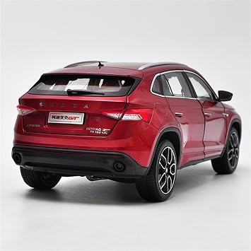 Scale Finished Model Car 1/18 For Skoda KODIAQ GT SUV Simulation Off-road Vehicle Alloy Model Cars Scale Die-cast Vehicles Ornaments Miniature Replica Car(Red)