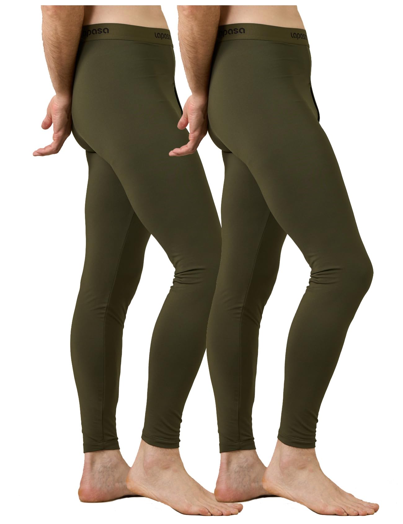 LAPASA Pacco da 2 o 1 Calzamaglie Termica Uomo Fodera in Pile Medio/Pesante Pantaloni Termici Sportivi Strato Base Biancheria Intima Leggings Caldi M10/M25/M56