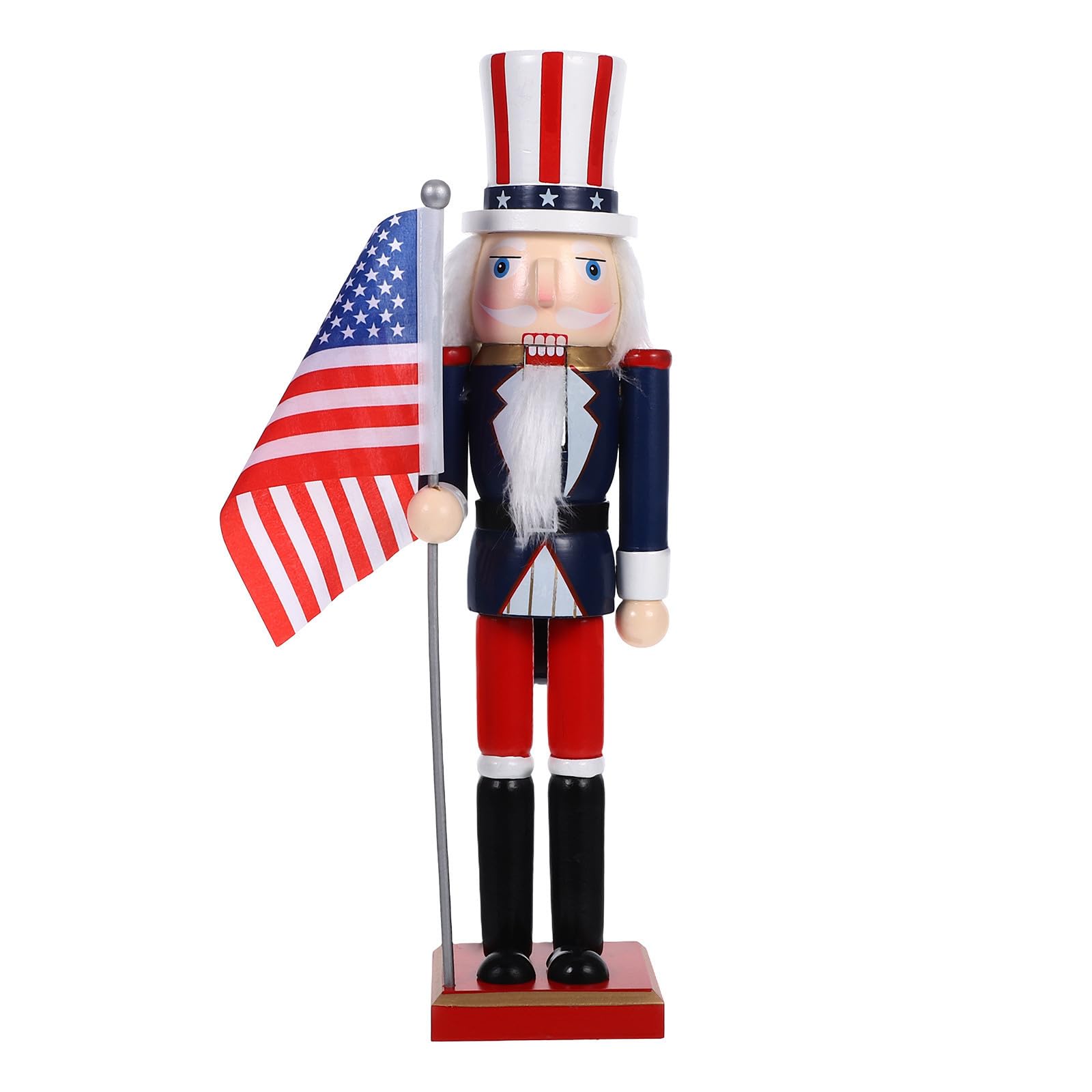 Casse-Noisette en Bois Soldat USA Décoration de Noël et Fête Américaine