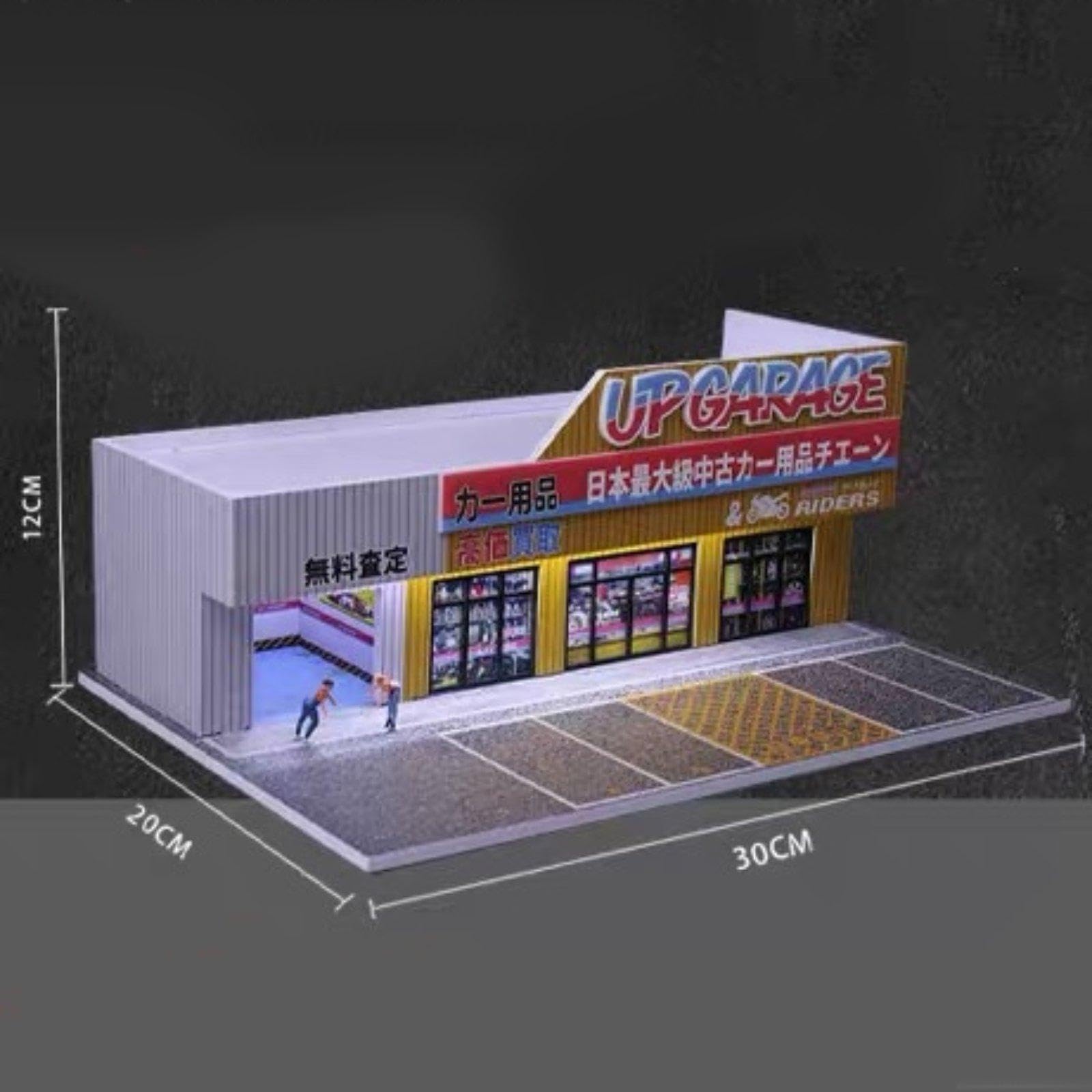 Colcolo 1/64 Parkplatz-Diorama, Modellauto-Vitrine, Foto-Requisite, Szenario, Mikrolandschaftsdekor, Miniaturszene, Modellgarage