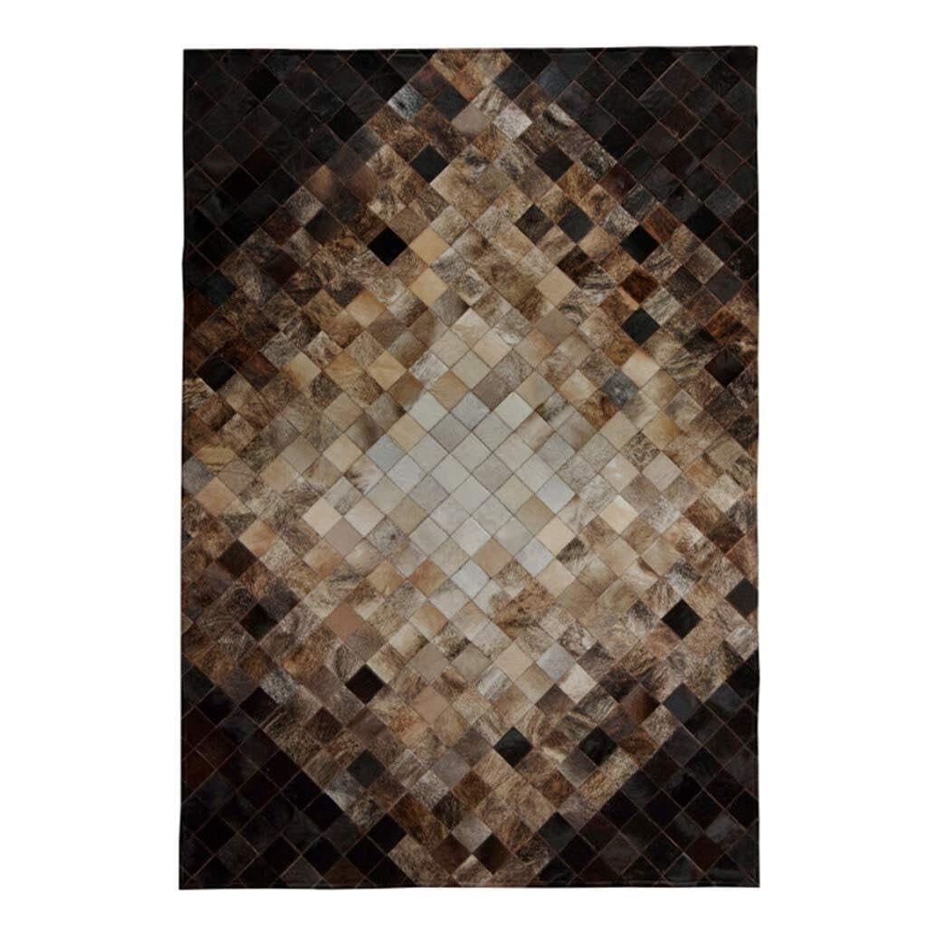 Tapis en peau de vache géométrique rectangulaire de 140x200cm pour le salon