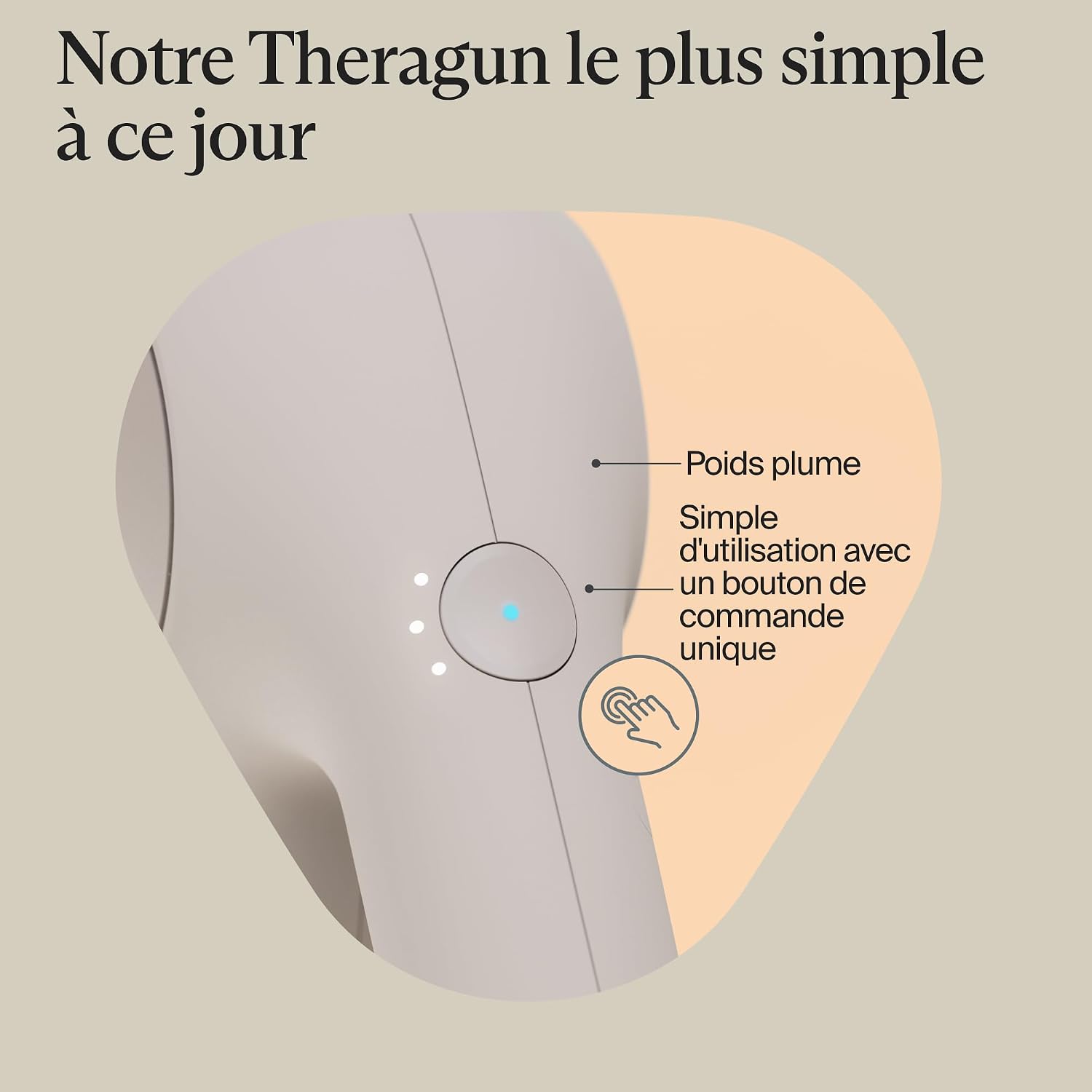 Theragun Relief pistolet de massage à percussion portable – Facile à utiliser, confortable et léger pour soulager la douleur quotidienne dans le cou, le dos, les jambes, les épaules et le corps- Sable — image 4