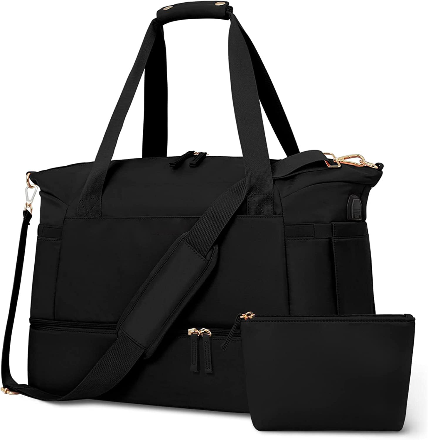 skytone Nylon Travel Bags Sports Travel Duffel Bag With Usb Charging Port,Weekender Overnight Bag With Wet Pocket And Shoes Compartment For Men&Women Multipurpose Use For Travel,Gym,22 Cm-picture-12