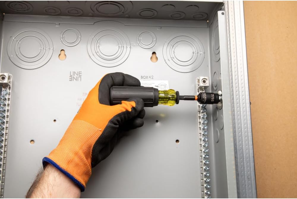 Klein Tools 33805 ProFlex 38-Piece Impact Driver Bit Set with Klein Tools 32500HDRT 11-in-1 Ratcheting Screwdriver/Nut Driver