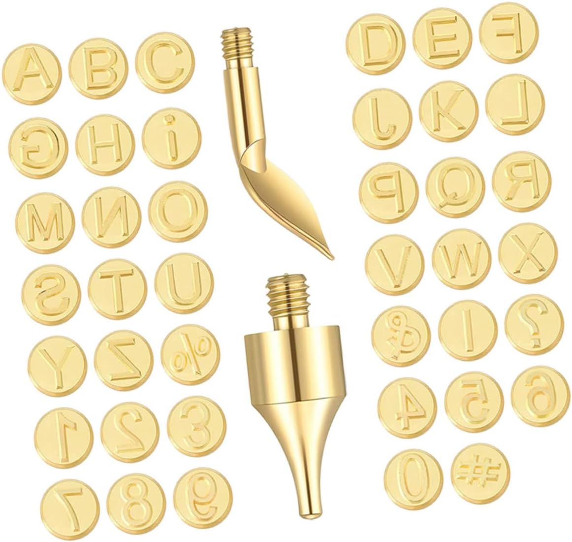 IWOWHERO 1set Wood Burning Letter and Number Tips Interchangeable Pyrography Tool for Creative Woodworking Crafts and Carving Projects Design for Enhanced Artistic Precision