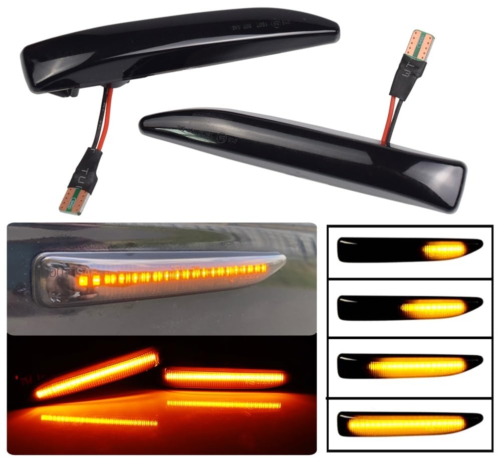 Intermitente Retrovisor 2 Uds. De Luz LED Posición Lateral para Coche Luz Señal Giro Dinámica para BMW 7 Series E65 E66 E67 E68 para 2001-2008 Lámpara Señal Giro