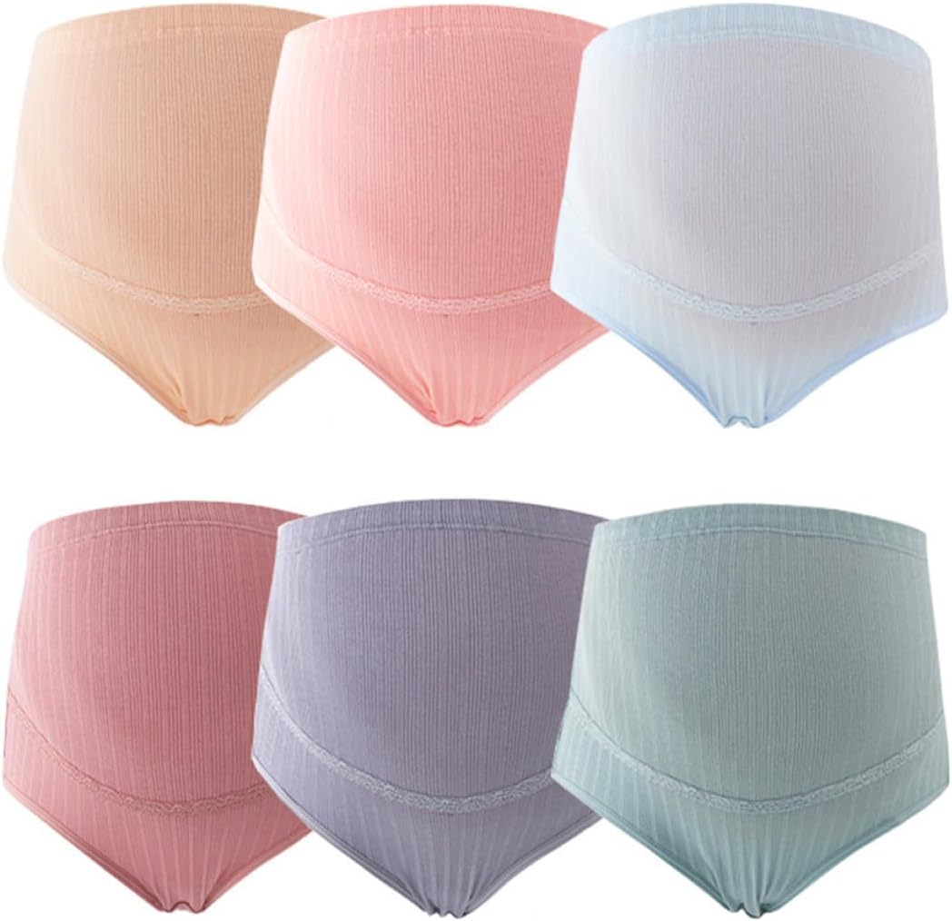 COLLBATH Maternity Activewear Cotton Seamless High Waist Panties Soft Stretchy for Pregnant Women Nursing Underwear Set Assorted Color