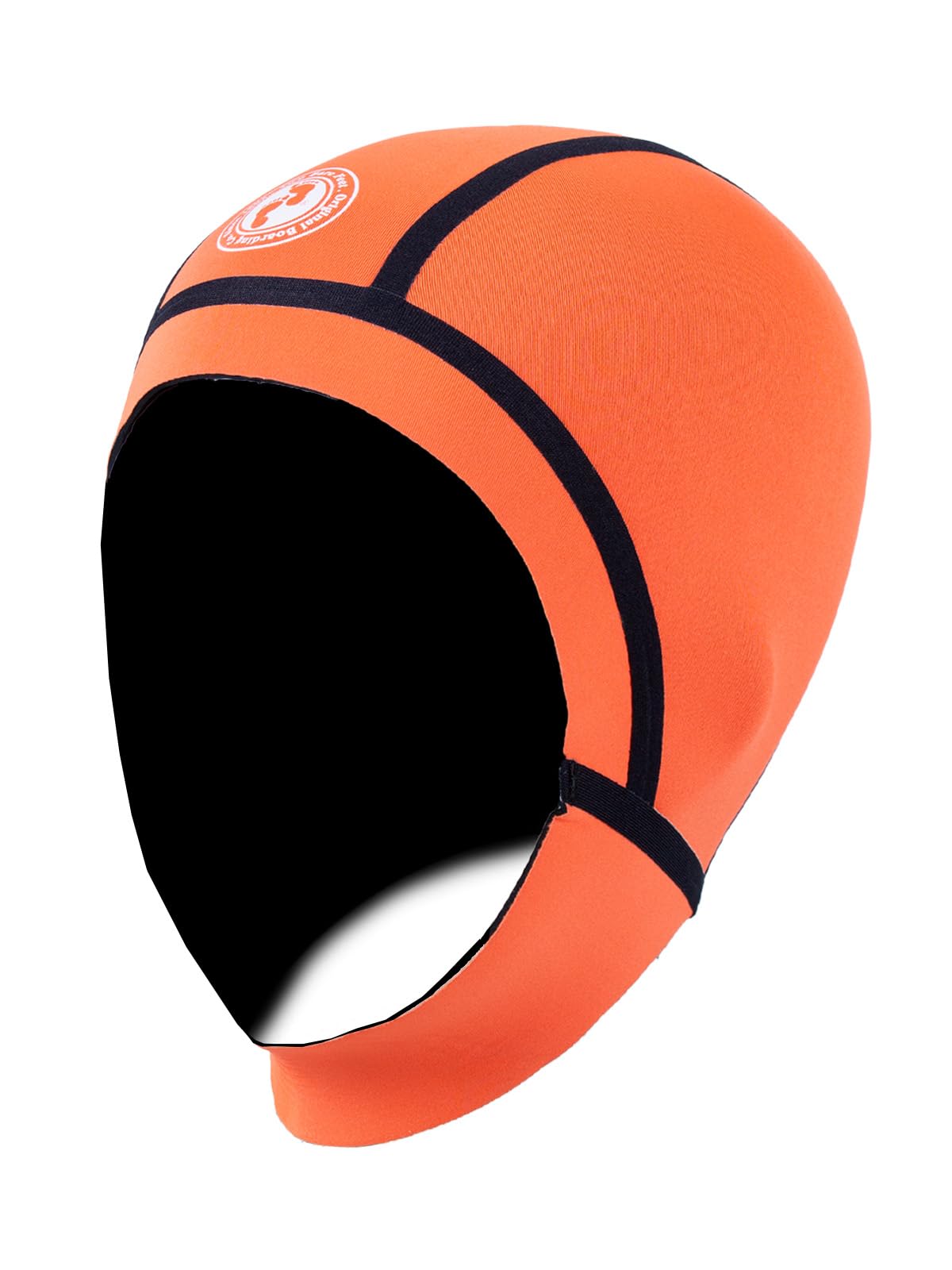 Two Bare Feet 2.5mm Neoprene Wetsuit Chin Strap Hood Swim Cap – Cold Water Swimming, Surfing & Diving Thermal Head Cover (Bright Orange, L)