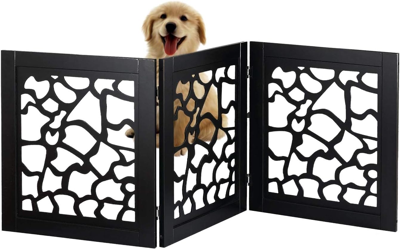 Bundaloo Pet Gate Expandable & Folding Wood Fence for