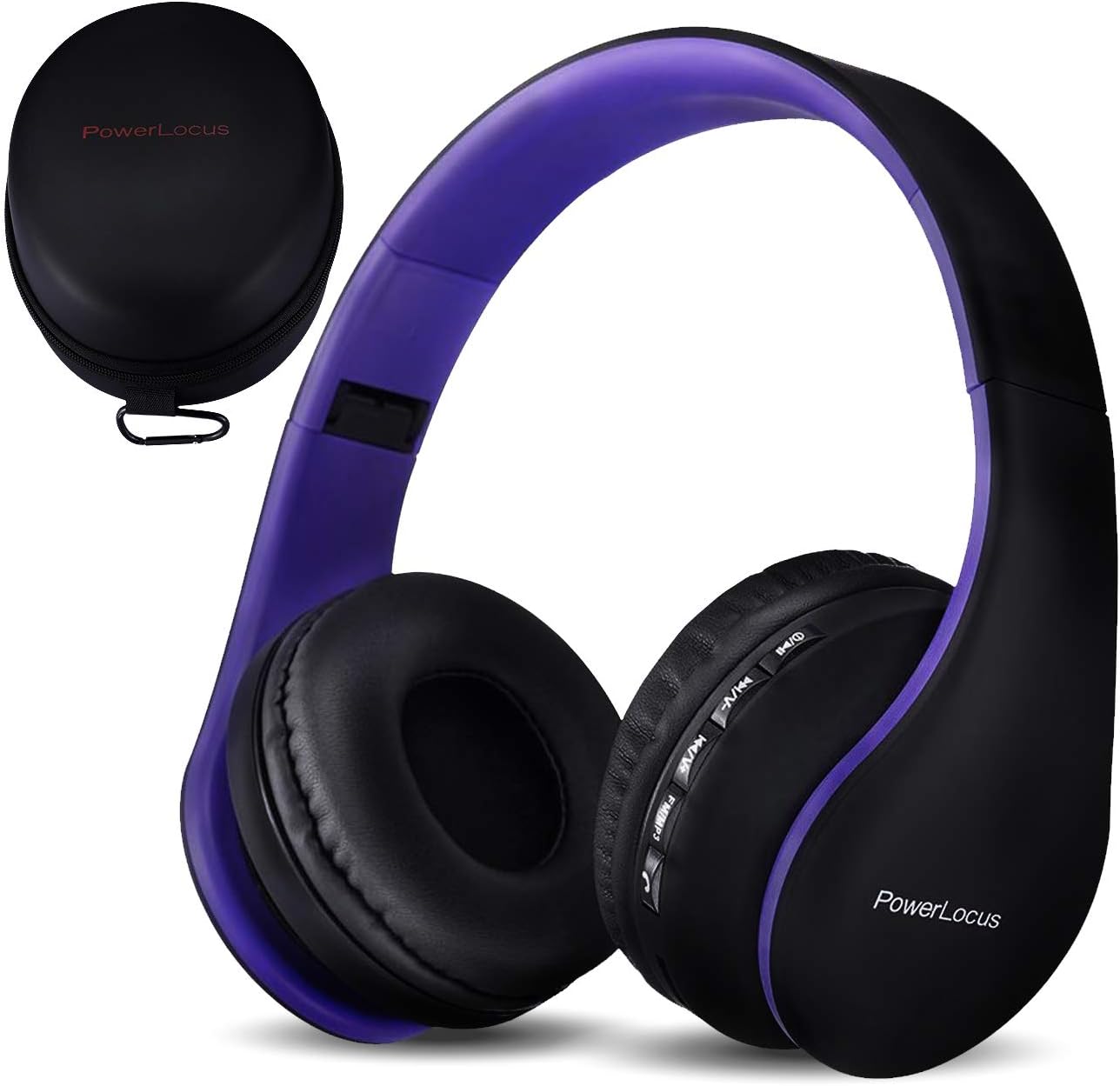 Wireless Bluetooth Over-Ear Stereo Foldable Headphones, Wired Headsets Noise Cancelling with Built-in Microphone for iPhone, Samsung, LG, iPad (Purple)