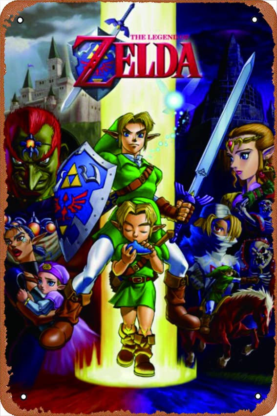 Zelda Ocarina Of Time Gaming Metal Tin Sign Outdoor Indoor Wall