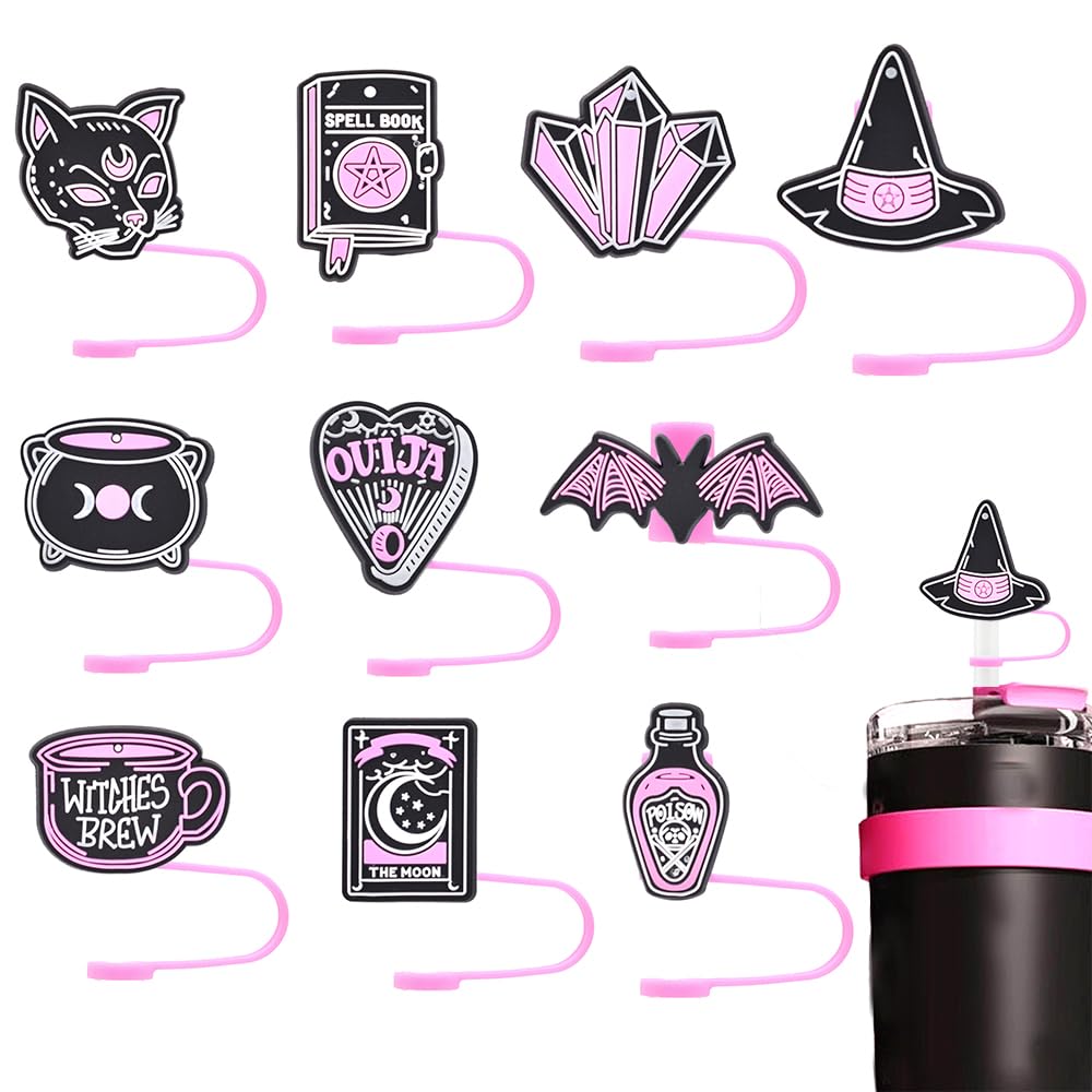 10PCS Straw Covers Cap for 7-8mm Straws Tip Covers Compatible with Stanley 40 OZ 30 OZ Tumbler Cups, Reusable Magic Straw Toppers