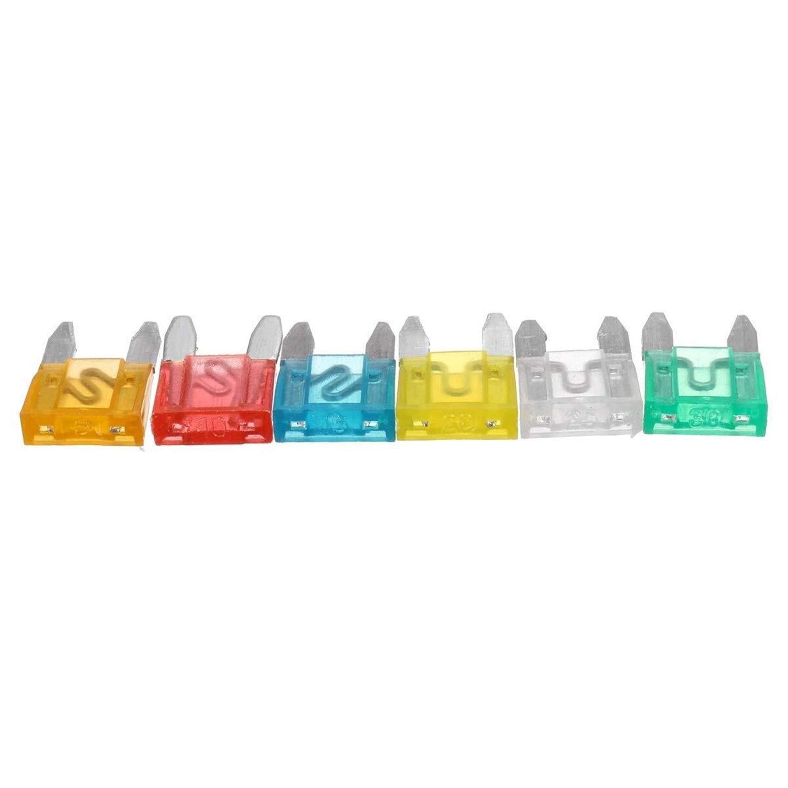 Juego de Surtido de Caja de fusibles de Mini Cuchilla, Kit de Soporte de fusibles para Camiones automotrices, Conectores de 120 Piezas