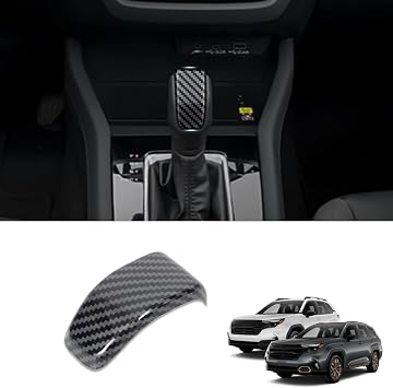 Carbon Fiber Print Gear Shift Knob Head Cover Trim Compatible with 2025 2026 Subaru Forester Accessories Car Gear Shift Knob Cover Decoration Sticker, Anti-Scratch, Long-Lasting Interior Trim