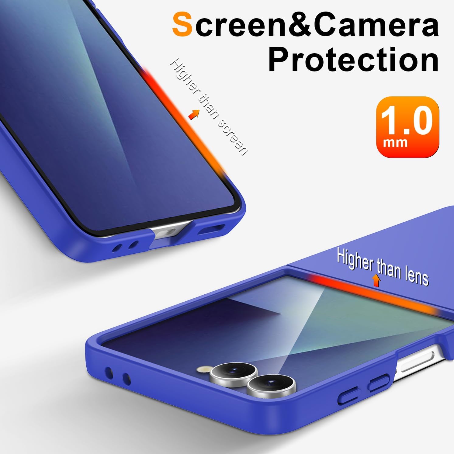for Galaxy Z Flip 7 5G Case,Lightweight,Slim Fit Drop Protection Rugged Shockproof Cover for Samsung Galaxy Z Flip 7 5G,Slim Thin Hard PC Shockproof Protective Phone Dark Blue 4-Z Flip7-05