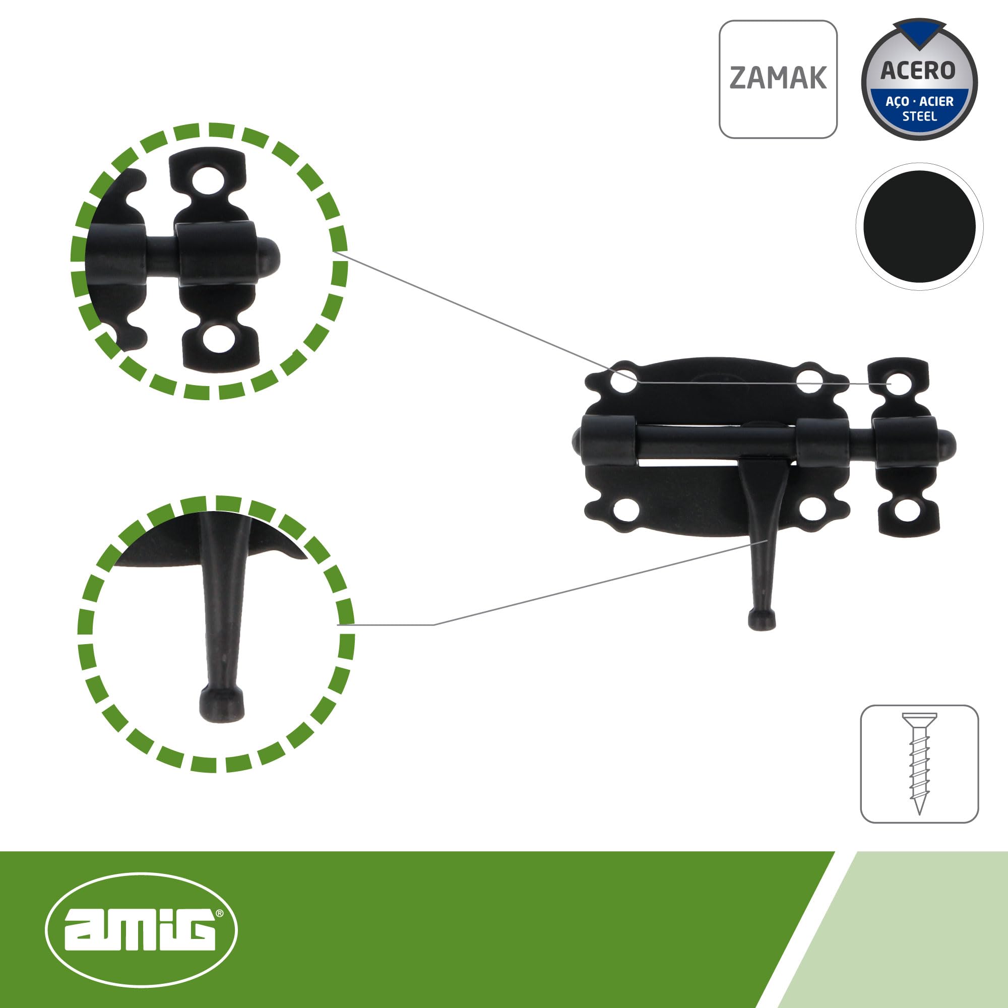 Amig Pin 484-50 Black, 50 mm - Image 4