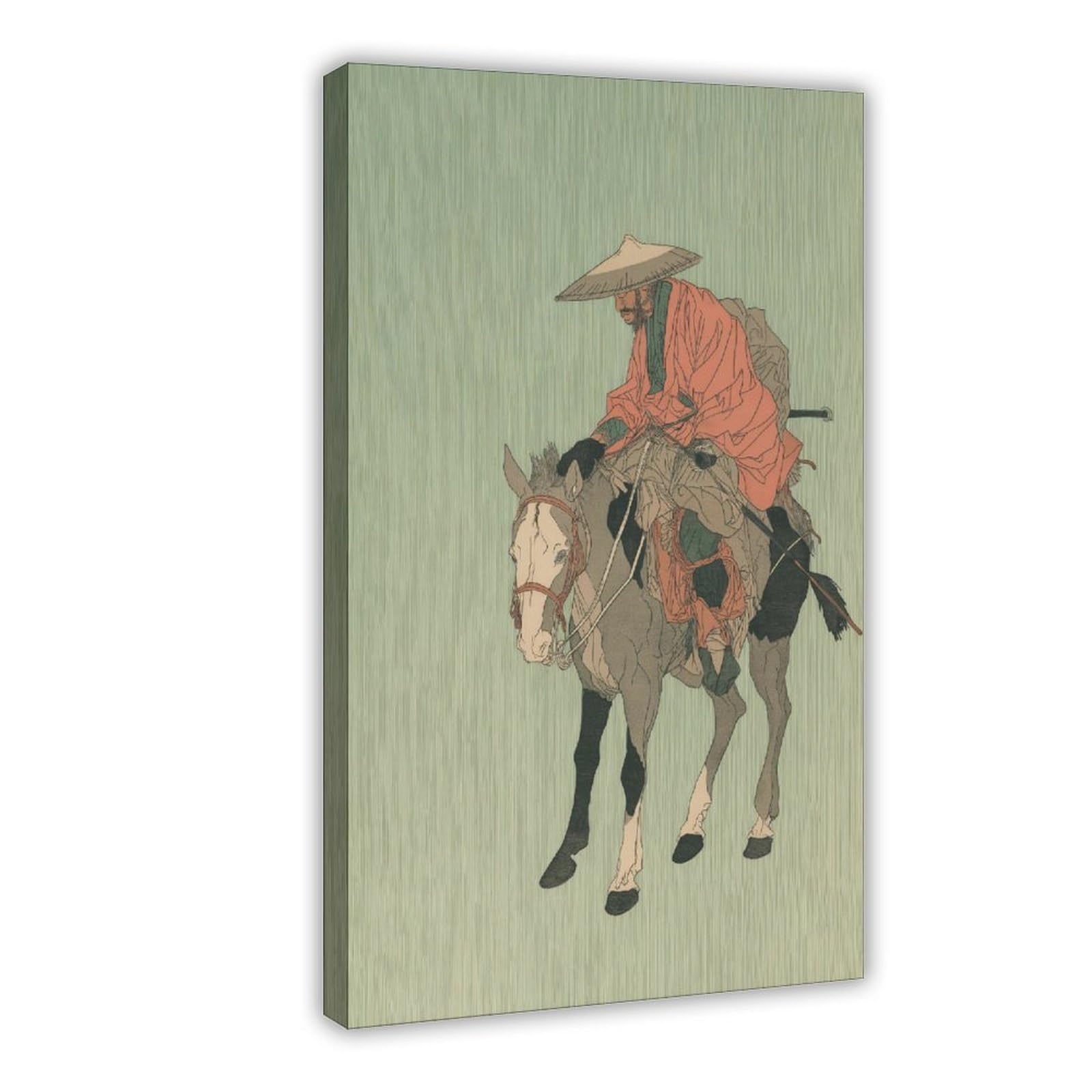 YWTJAX Japanese Samurai Rider Poster Canvas Poster for Home Decor Gift
