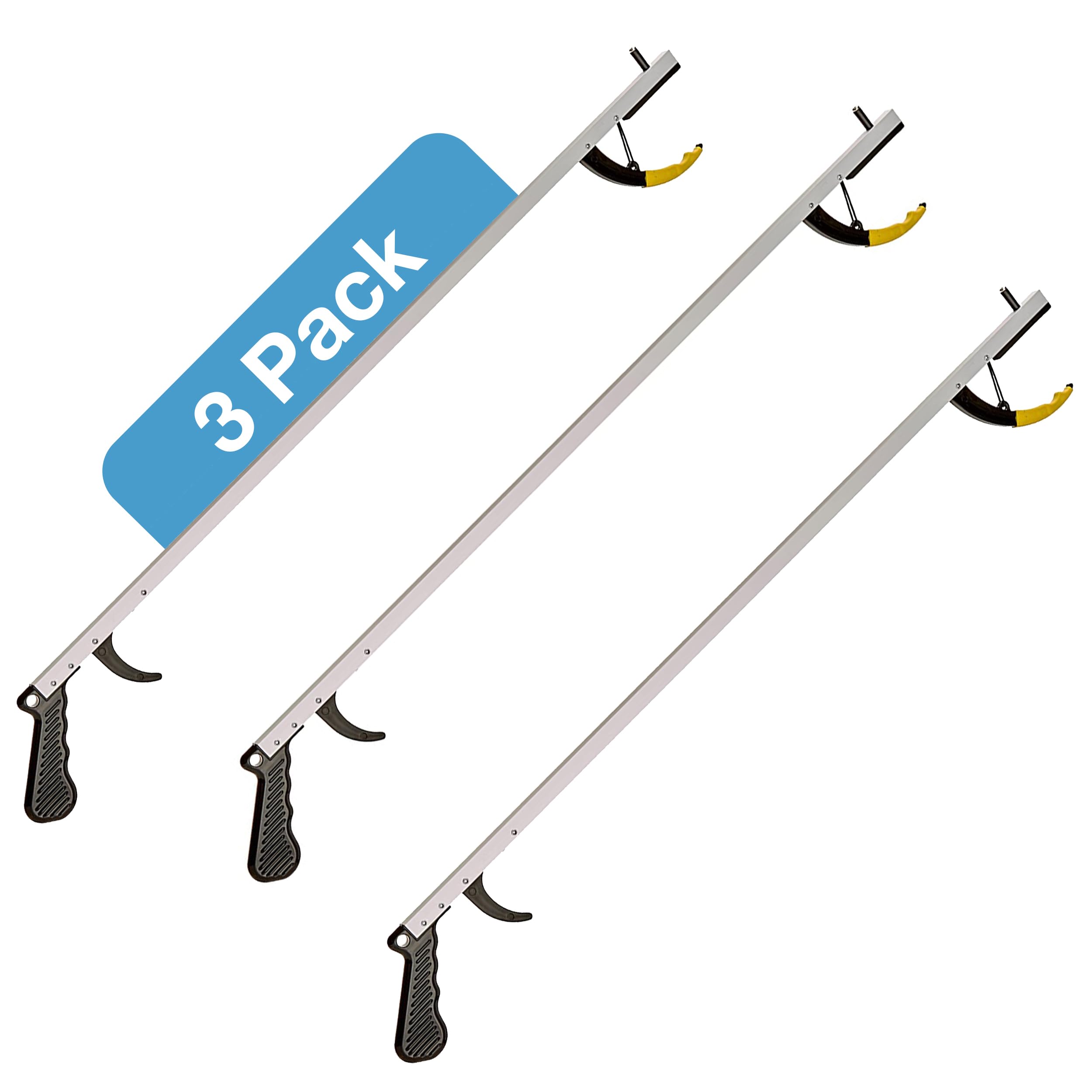 Sammons PrestonReacher, Standard 32", Grabber Reacher Tool, Lightweight Trash Picker Grabber & Garden Nabber, Aluminum Picker Up Tool & Reaching Claw, Portable Reaching Assist & Dressing Tool, 3 Pack