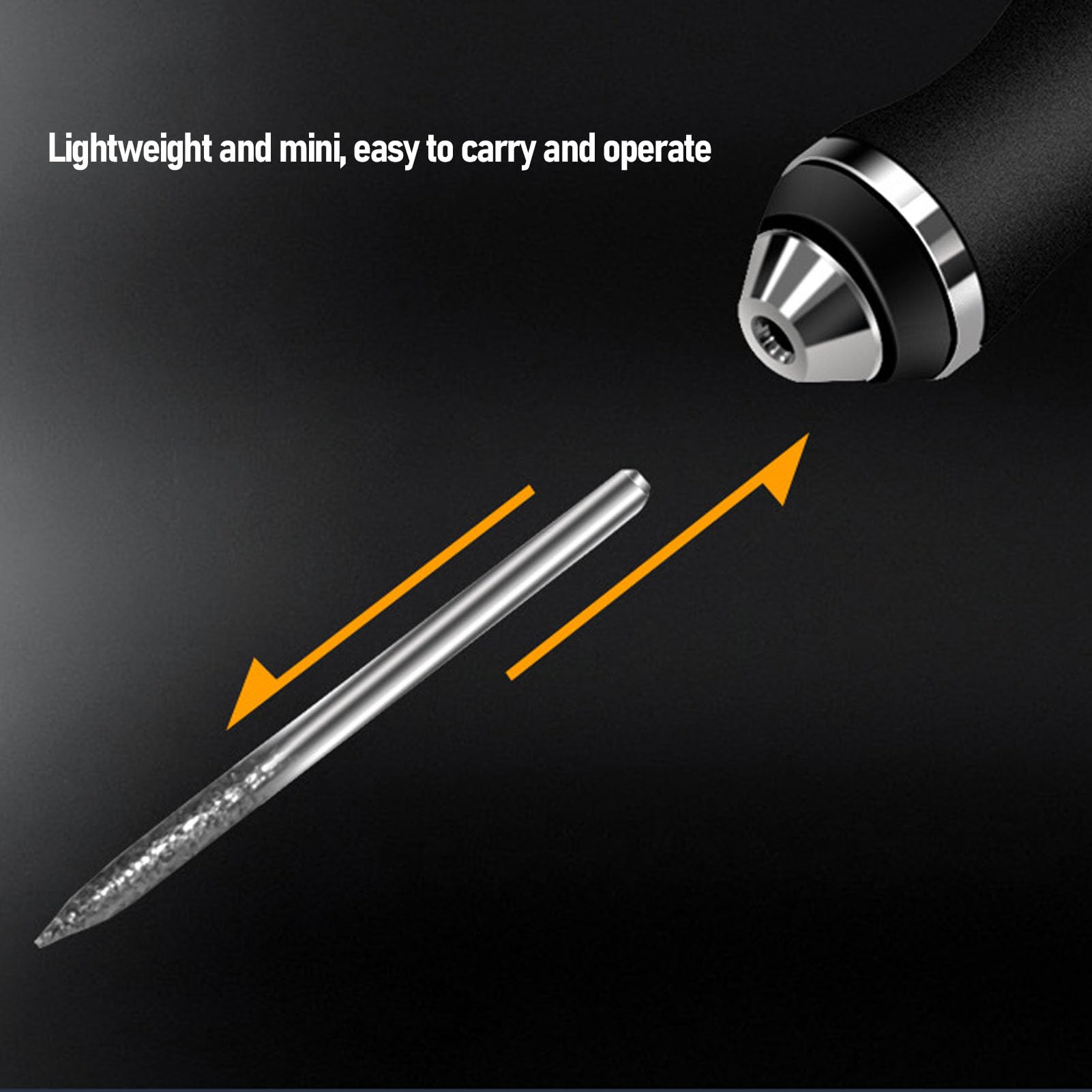 Penna per incisione elettrica multifunzionale con utensile rotante senza fili in lega di alluminio (Argento) | Ottieni incisioni e lucidature precise con questo strumento rotante senza fili per nail art su metallo, ceramica e vetro.