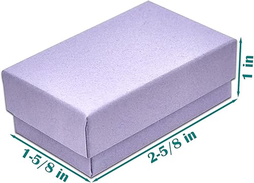 Miniatura 2 de The Display Guys - Paquete de 100 cajas de joyería de papel kraft rellenas de algodón #21 - Fucsia neón (2 58 x 1 58 x 1 pulgadas)