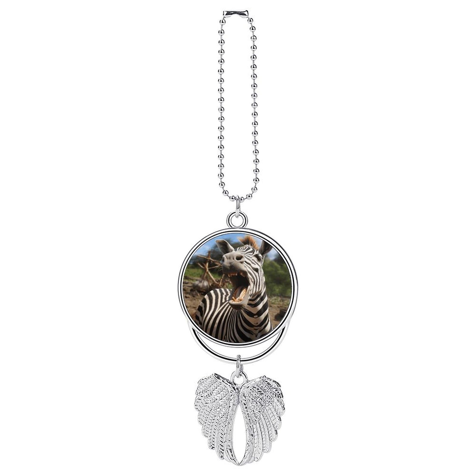 Funny Zebra Car Charm Alloy Car Rear View Mirrors Hanging Ornaments Stylish Car Pendant Funny Auto Hanging Accessories Car Hanging Ornaments Gift for Women Men