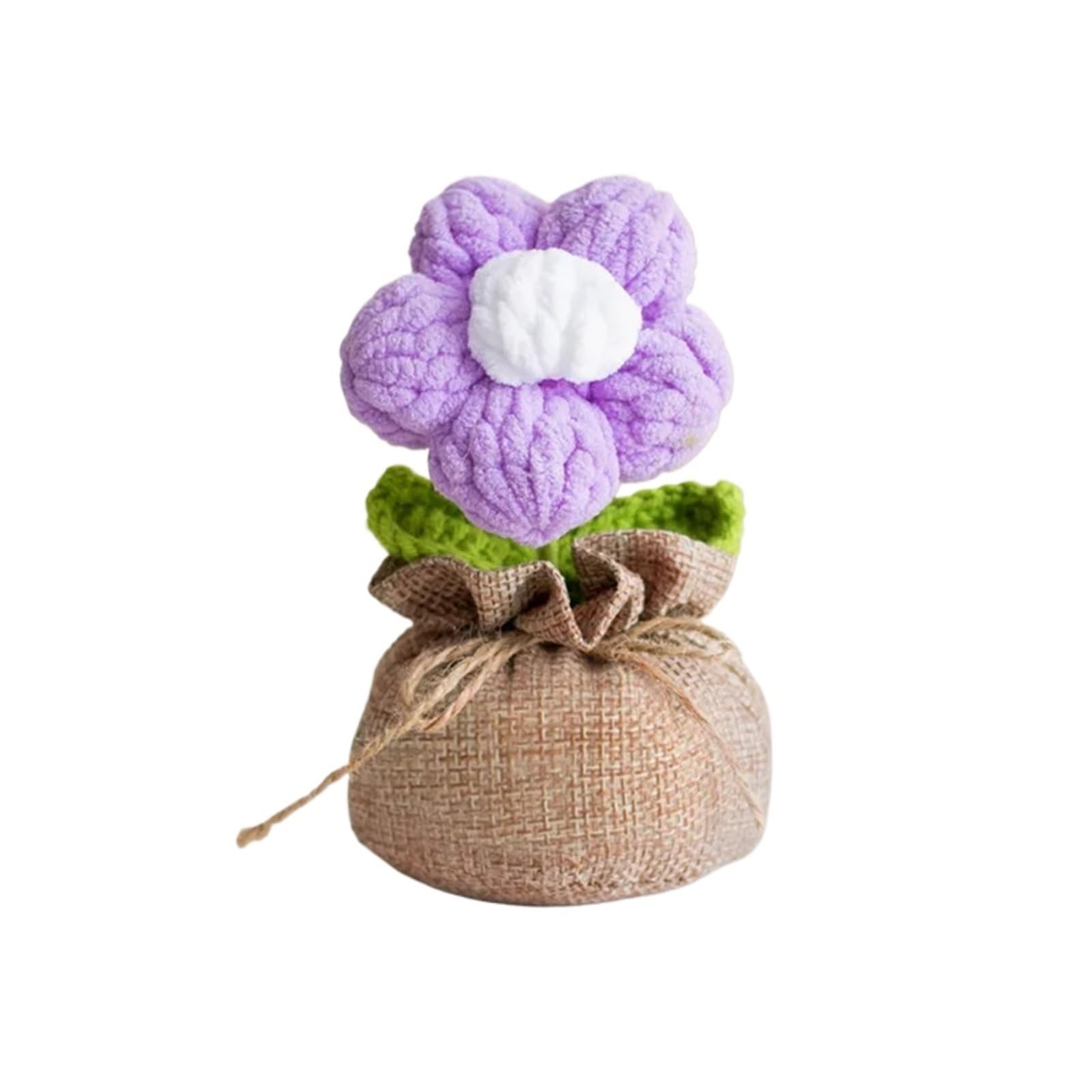 TVANTRUXIS Hand Woven Artificial Flowers, Crochet Flower Bouquet Multicolor Home Decor Wedding Guest Gift(Color2)