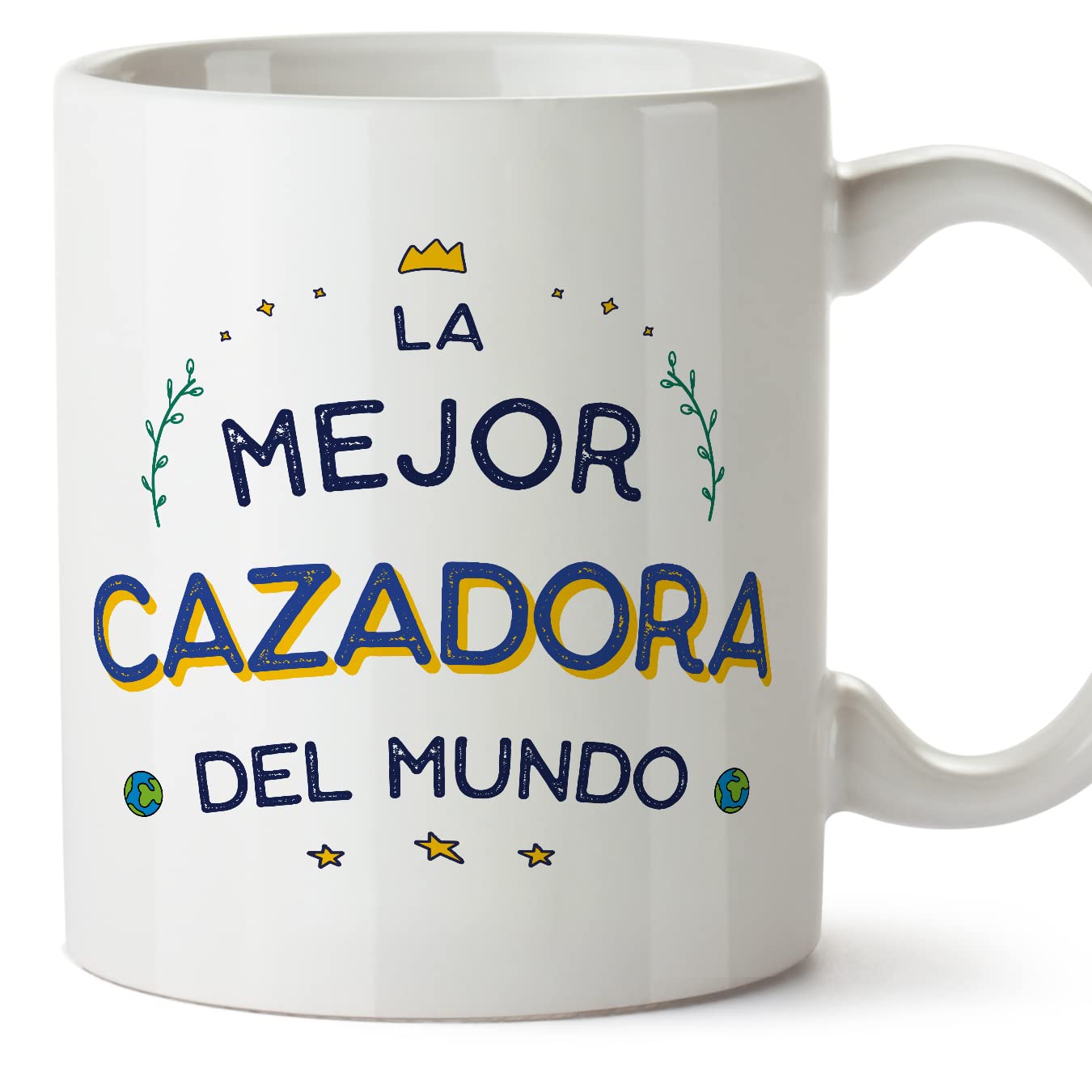 MUGFFINS Hunter Woman Mug - in Spanish - Mejor del Mundo - Funny Gift for Colleagues - Ceramic 11oz Mug