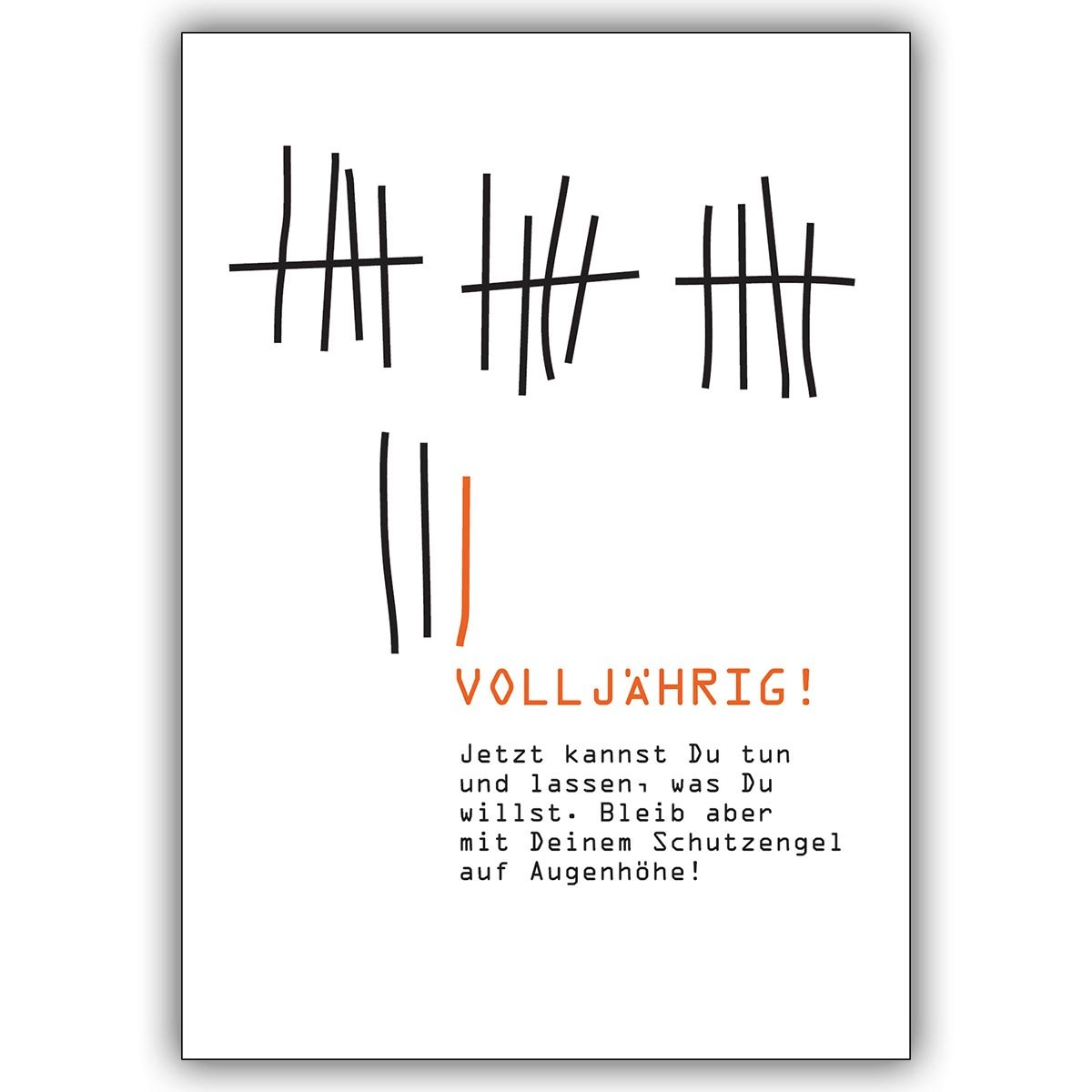16 Geburtstagskarten (16er Set): Trendiger Glückwunsch zum 18. Geburtstag: Volljährig! Jetzt kannst Du tun und. • edle Gratulationskarte zum Geburtstag mit Umschlag für Freunde & Familie