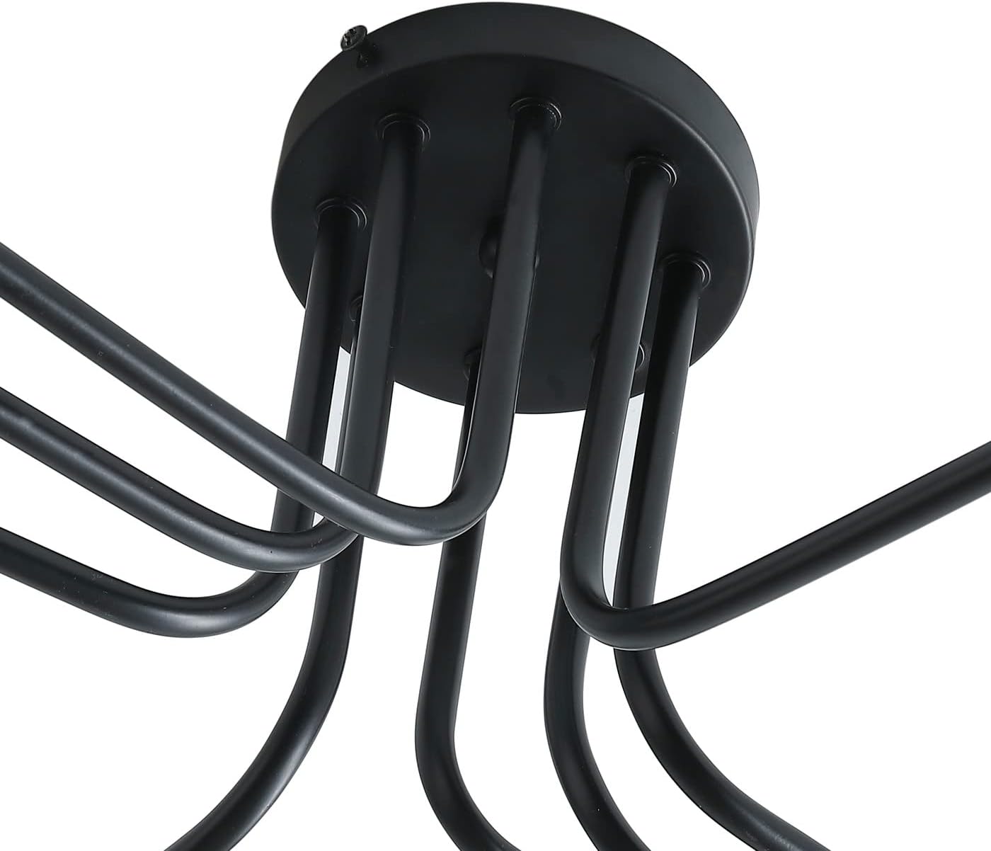 Aiwen Sputnik Chandelier 8 Lights Flush Mount Ceiling Light Fixture Industrial Vintage Metal Art Ceiling Lamp Black